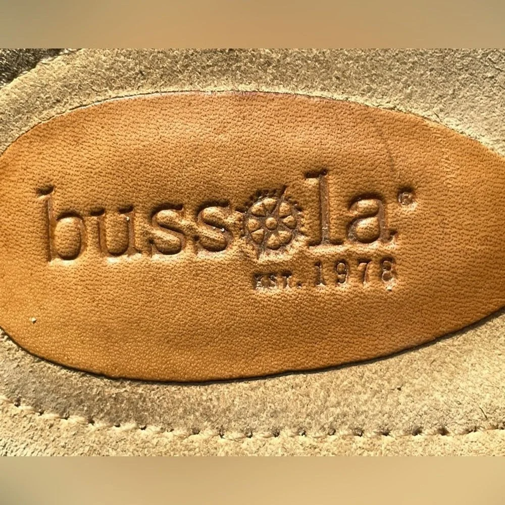 Bussola‎ Formentera Wedge Sandals Toffee Tan Leather Boho Studded Women Size 40